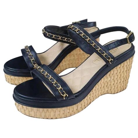 chanel straw sandals|chanel kid sandals.